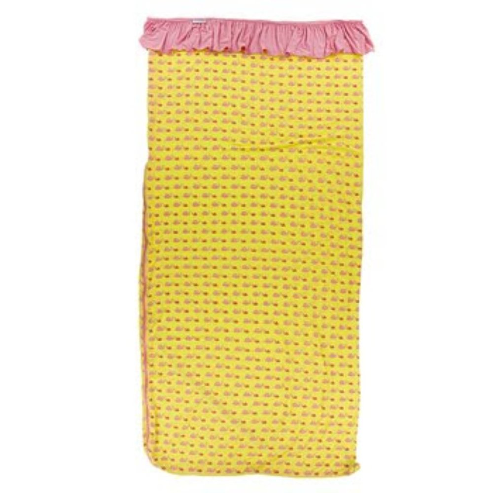 NWT Kickee Pants Print Ruffle Lightweight Sleepover Bag in Banana Snails